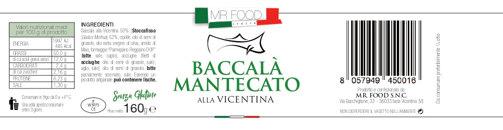 MRFOOD Baccalà Mantecato alla Vicentina - SENZA GLUTINE