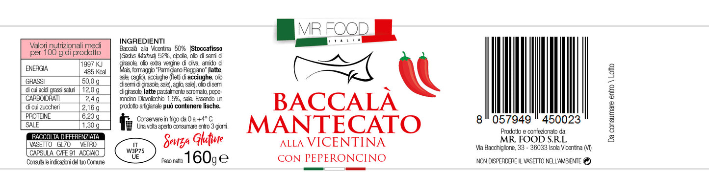 MRFOOD Baccalà Mantecato alla Vicentina con PEPERONCINO - SENZA GLUTINE