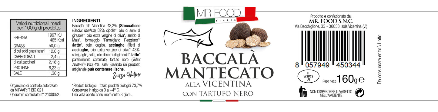 MRFOOD Baccalà Mantecato alla Vicentina con TARTUFO NERO - SENZA GLUTINE