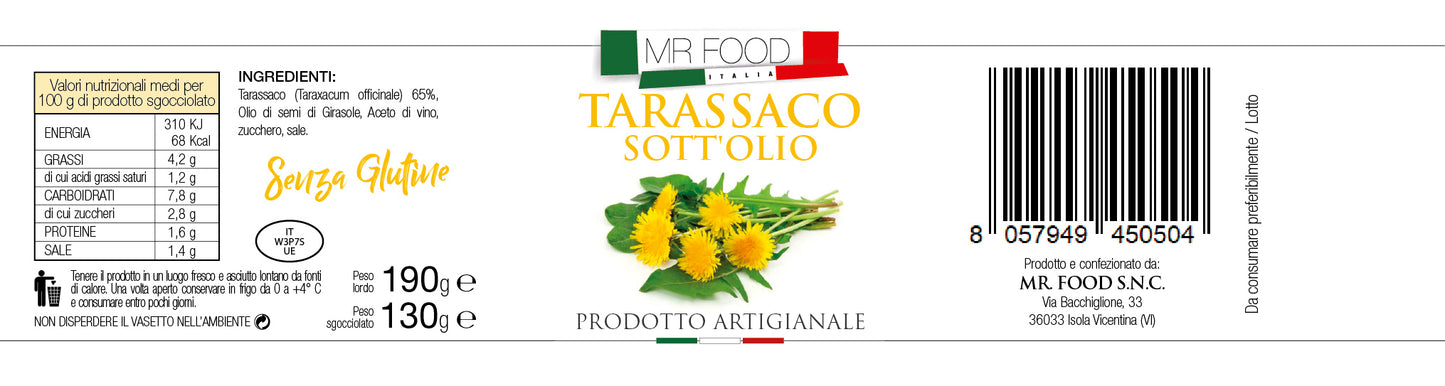 MRFOOD - tarassaco sott'olio - SENZA GLUTINE