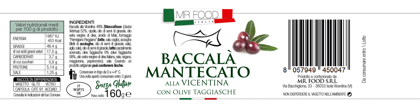 MRFOOD Baccalà Mantecato alla Vicentina con OLIVE TAGGIASCHE - SENZA GLUTINE